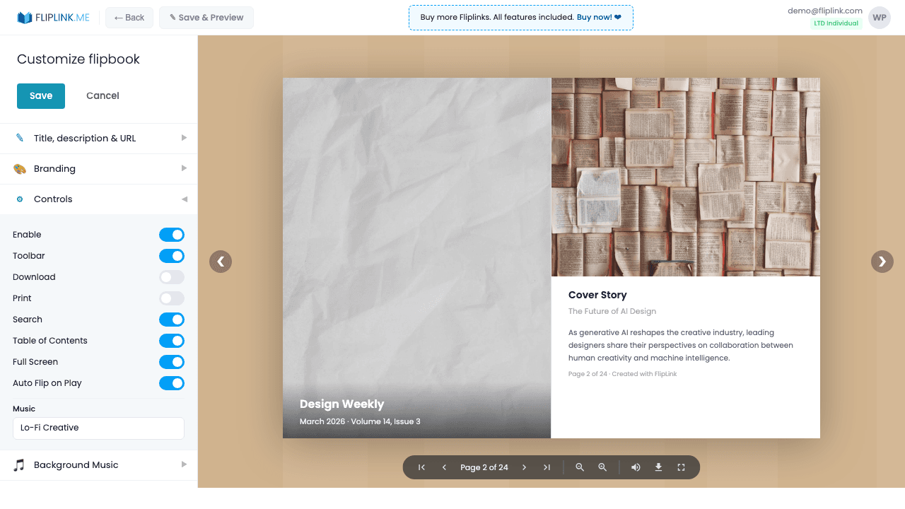 Step 3: Brand with your publication logo and custom background
