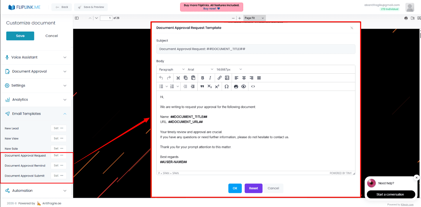 Document Approval - FlipLink feature screenshot 2