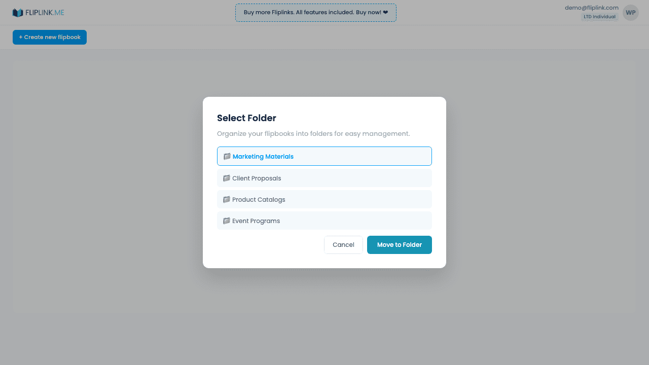 Folders & Organization - FlipLink feature screenshot
