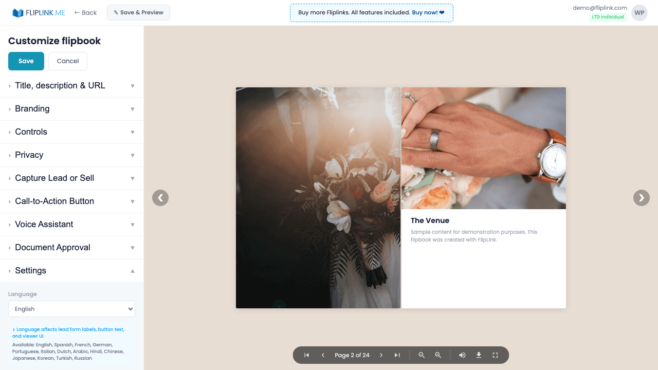 Localization - FlipLink feature screenshot