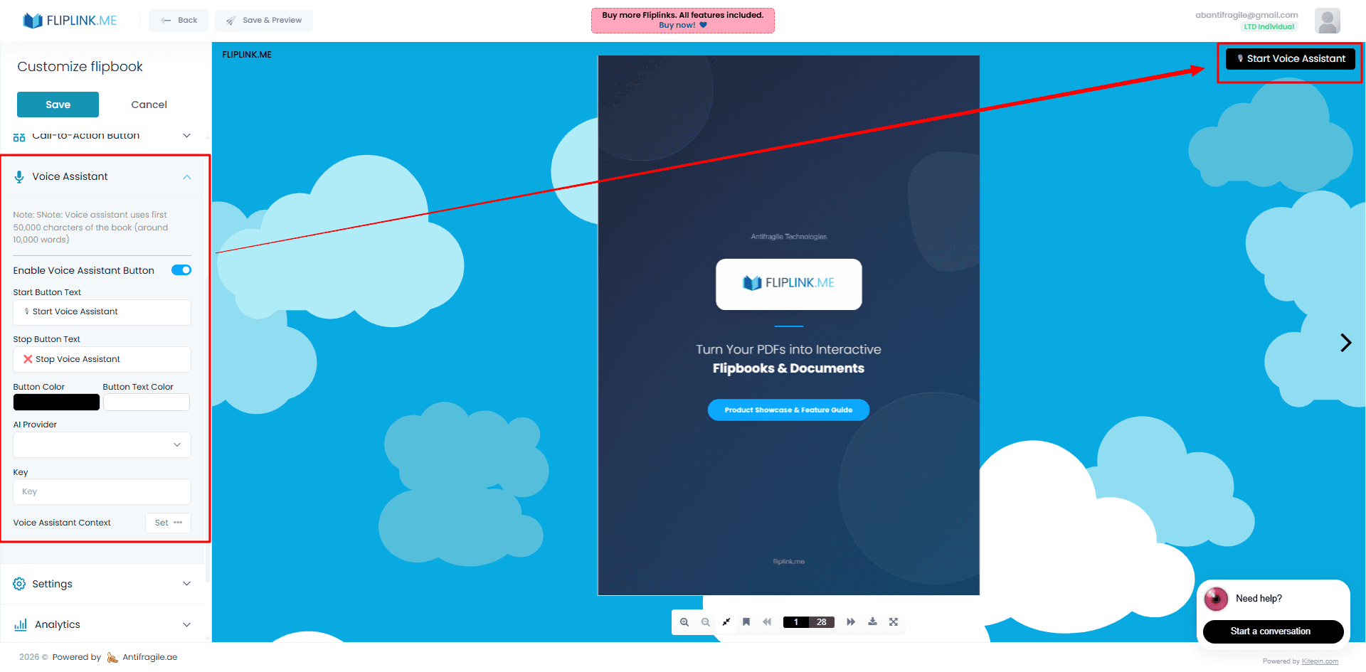 Step 4: Active l'assistant vocal IA pour les questions des étudiants