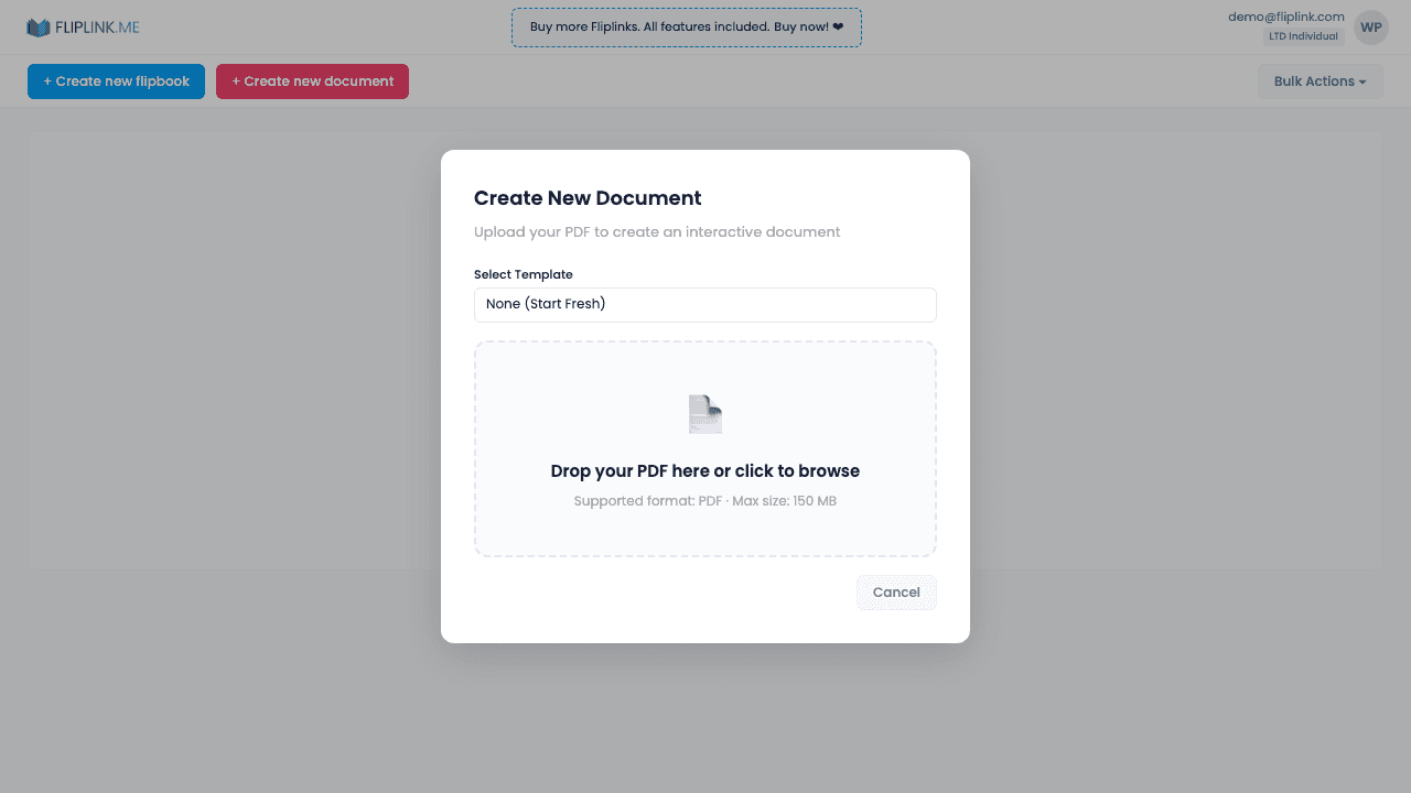 Step 2: Upload your proposal PDF