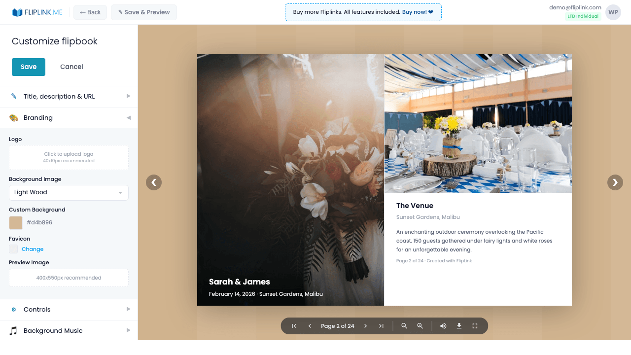 Step 4: Upload your studio logo and set a custom background