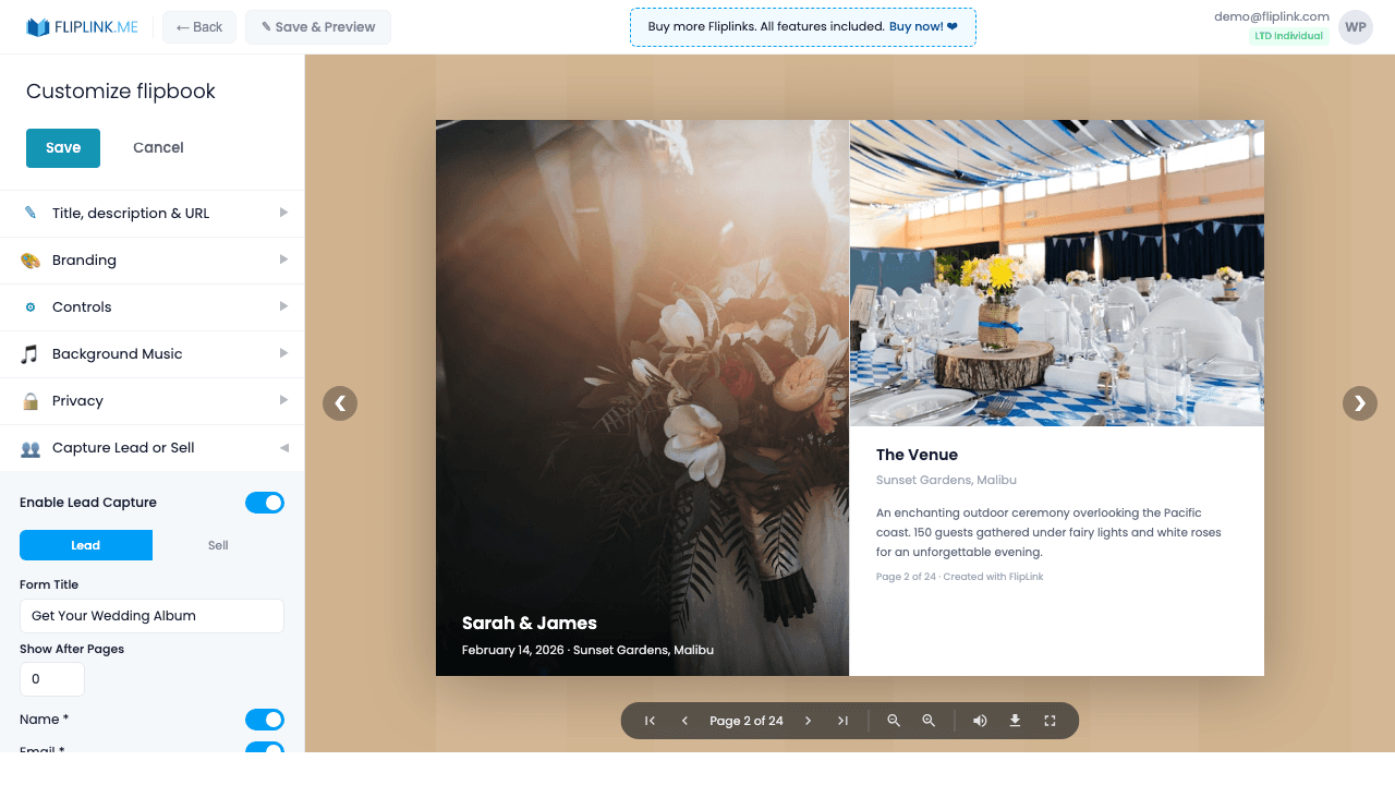 Step 5: Enable lead capture to collect guest contact info