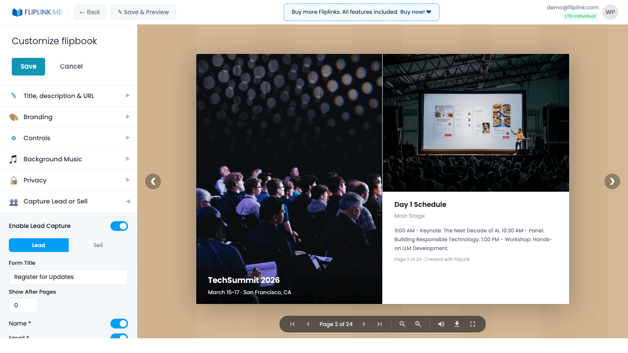 Step 5: Add CTA buttons linking to session signups