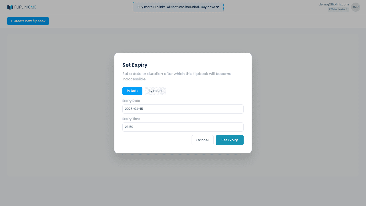 Link Expiry - FlipLink feature screenshot