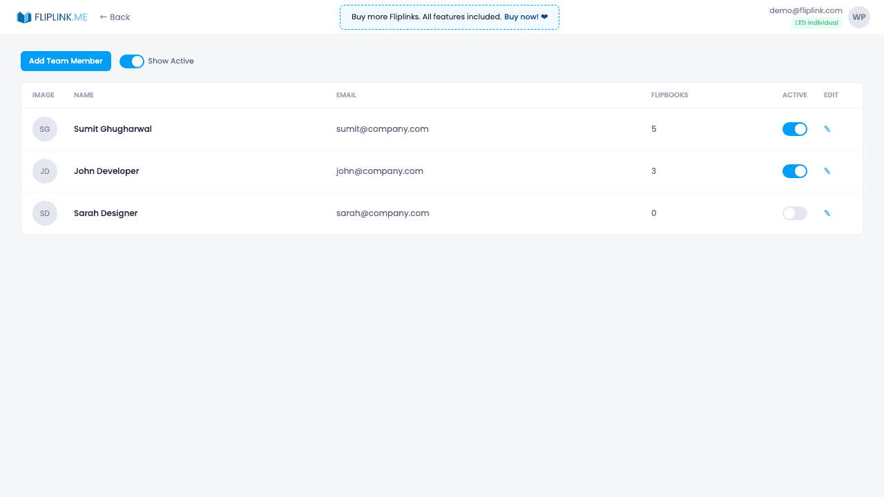 Team Collaboration - FlipLink feature screenshot