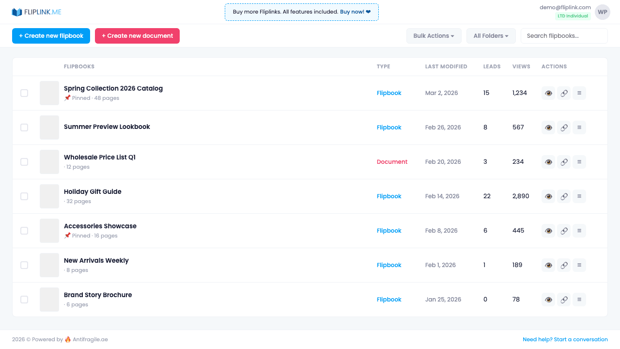 Step 1: Click 'Create Flipbook' from your dashboard