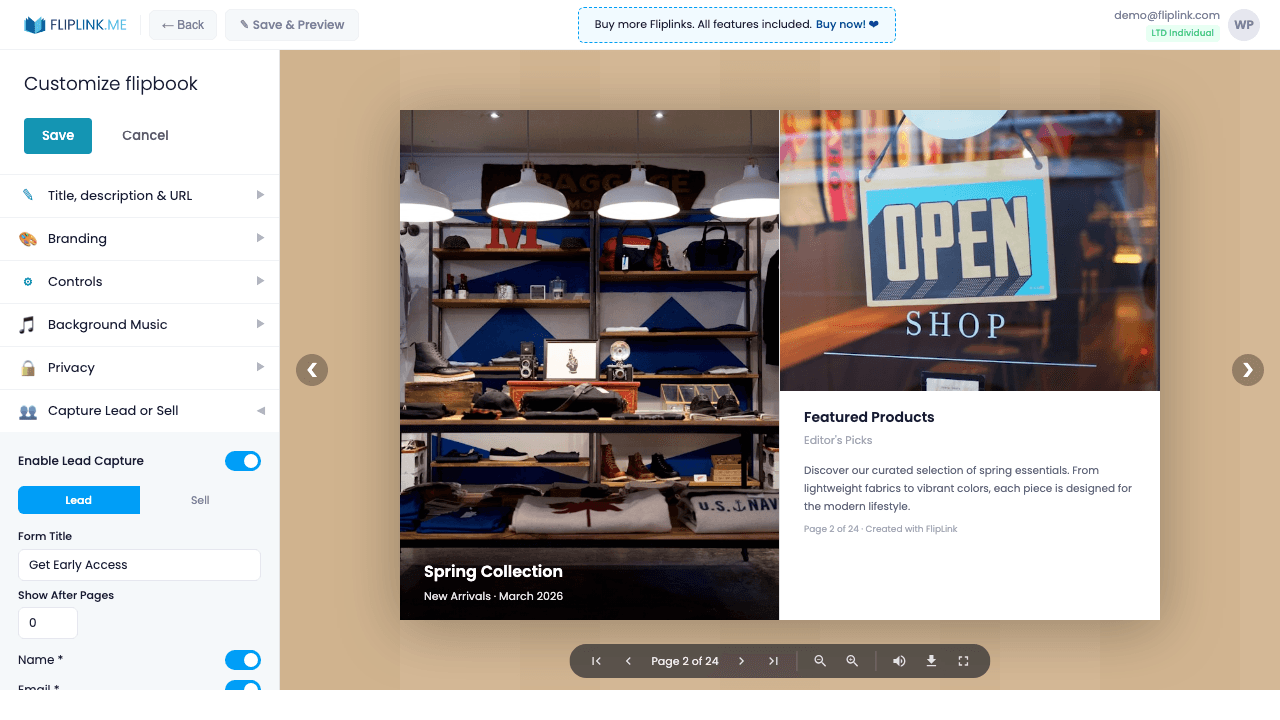 Step 5: Embed the flipbook on your website with iframe code