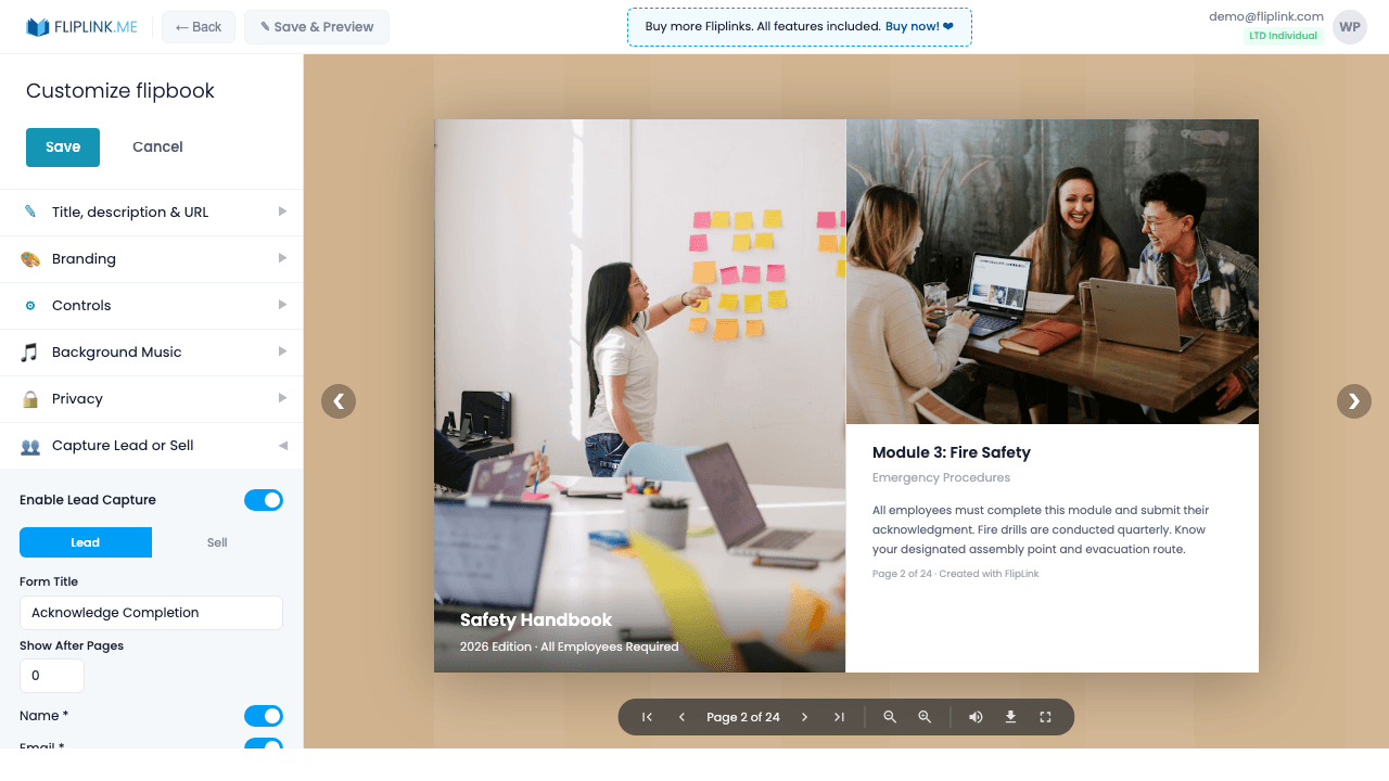 Step 5: Share with employees and track reading progress